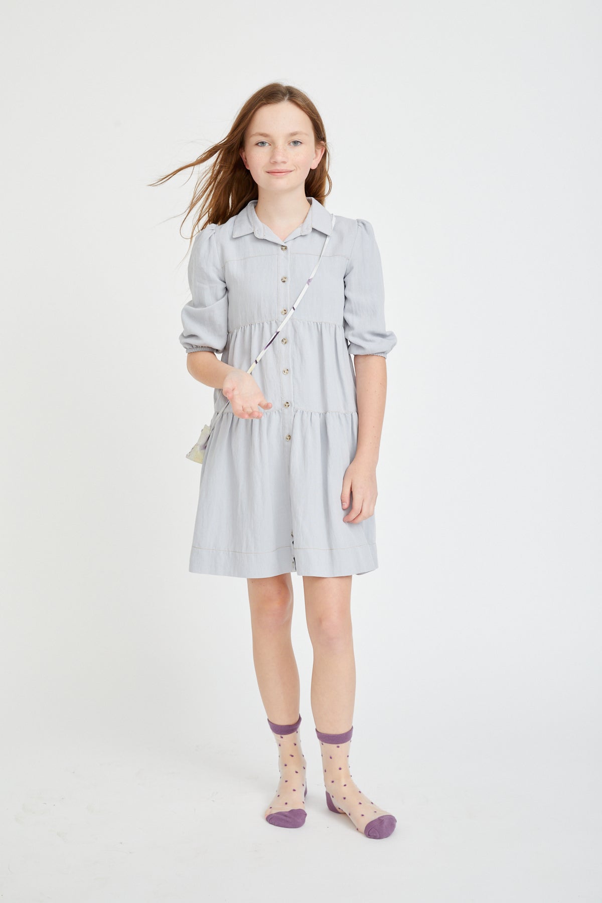 PORTER CHAMBRAY TIERED DRESS