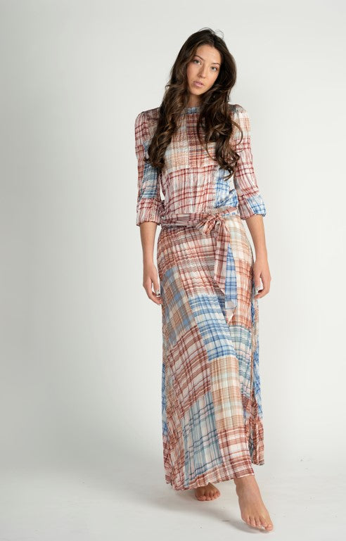 HARPER PLAID PLEATED SET