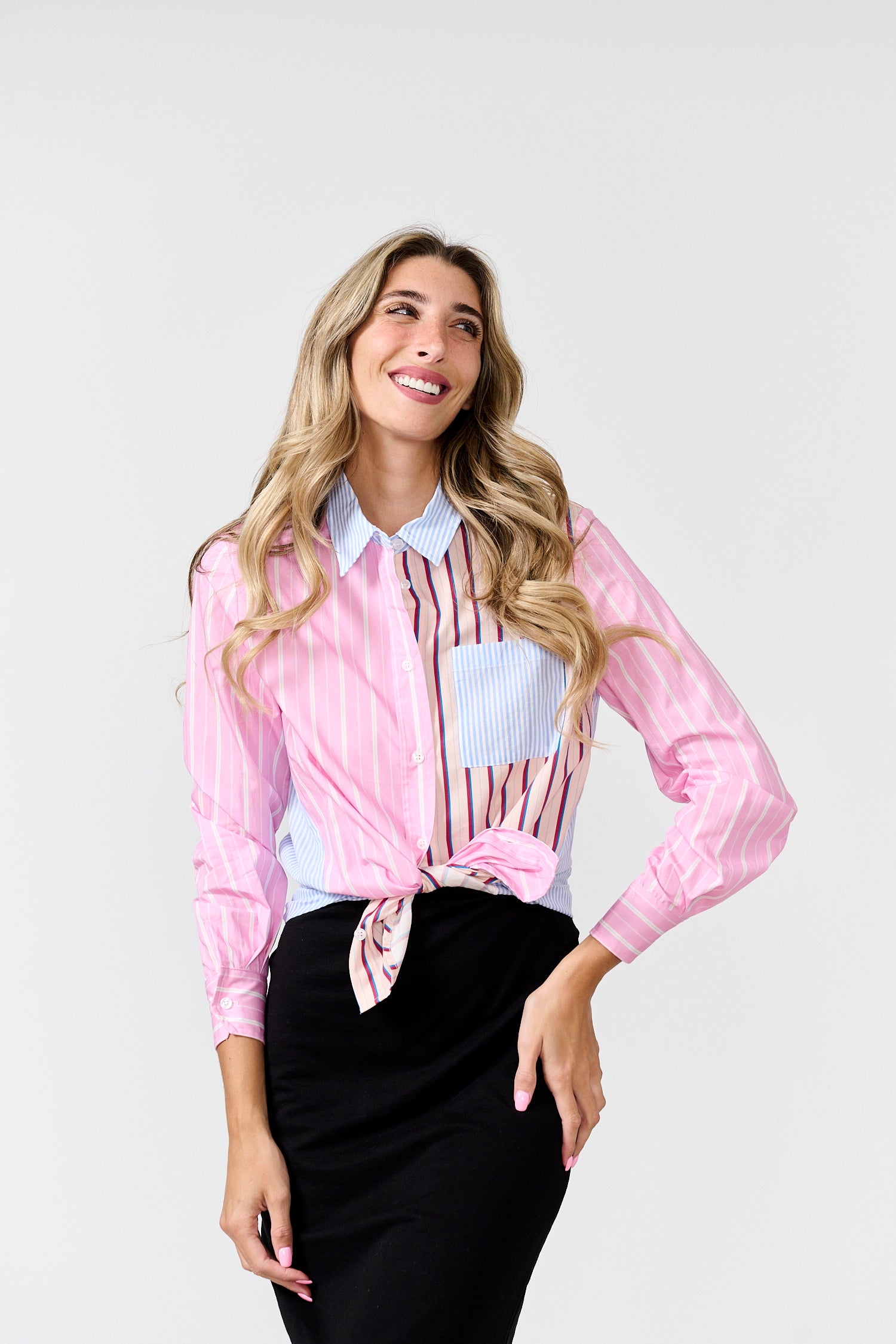 PAPER PARACHUTE BD FRONT BD BACK MULTI STRIPED SHIRT