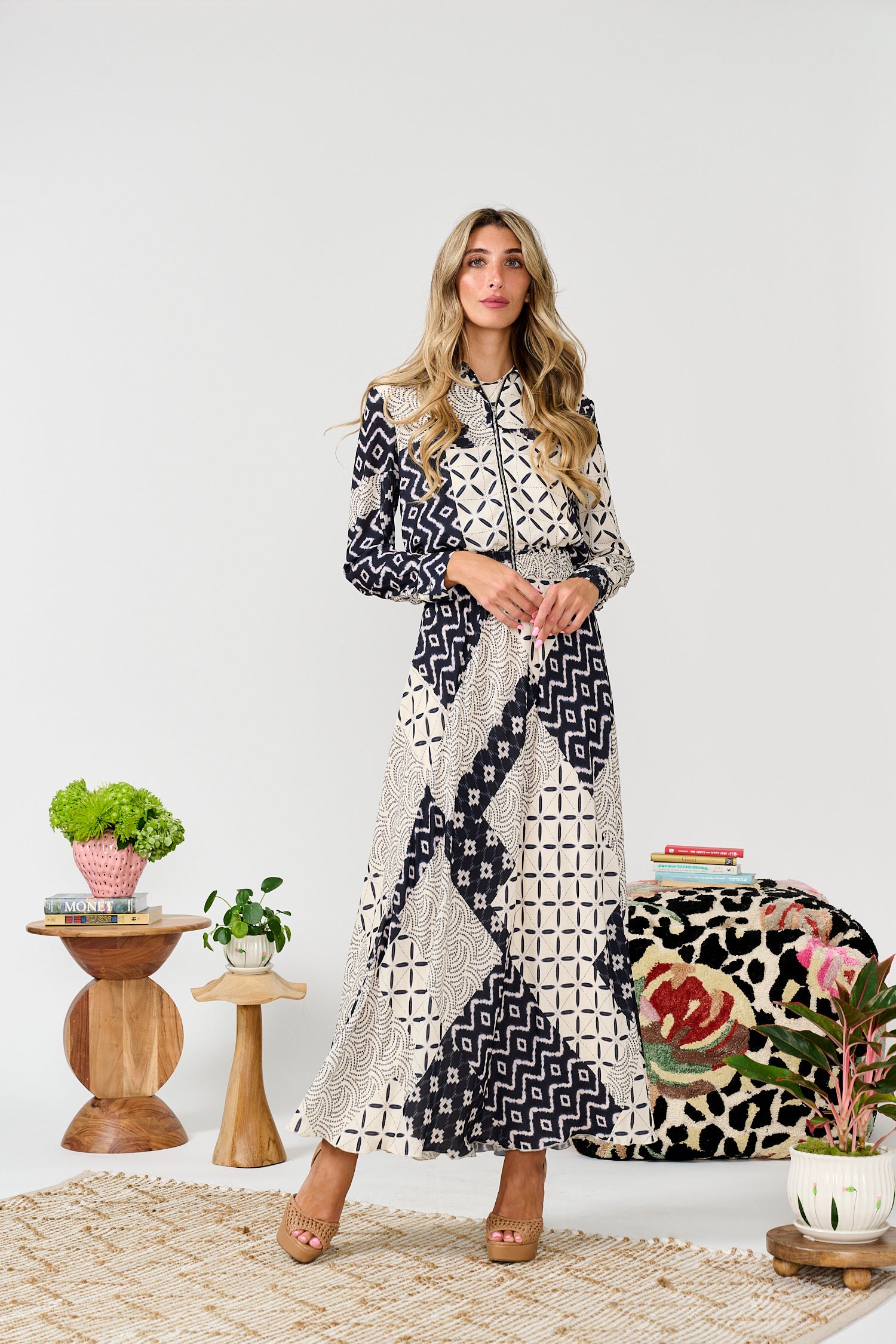 PAPER PARACHUTE SET - MULTIPRINTED JUMPER W MATCHING JACKET