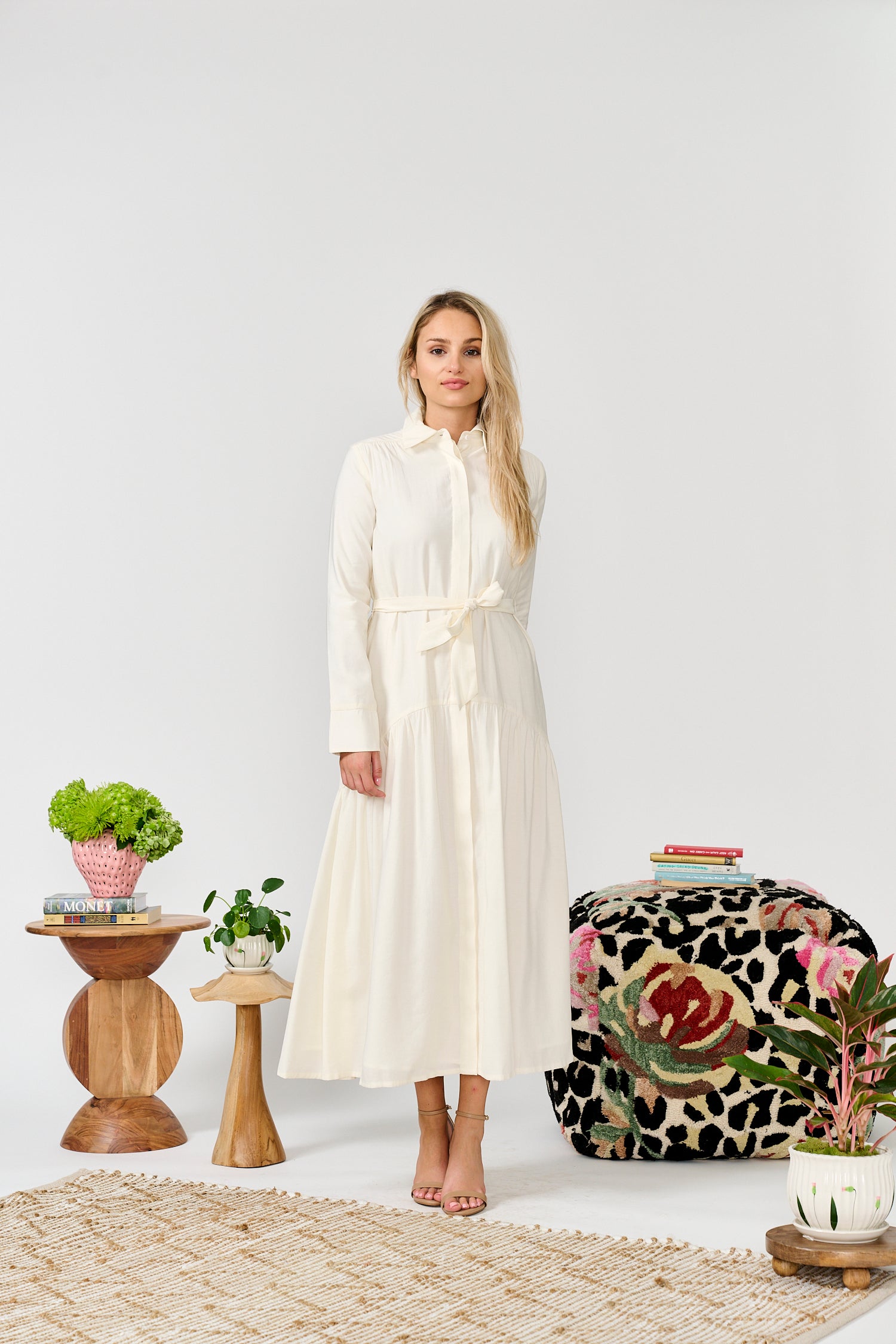 PAPER PARACHUTE DROP RUFFLE BUTTONDOWN DRESS