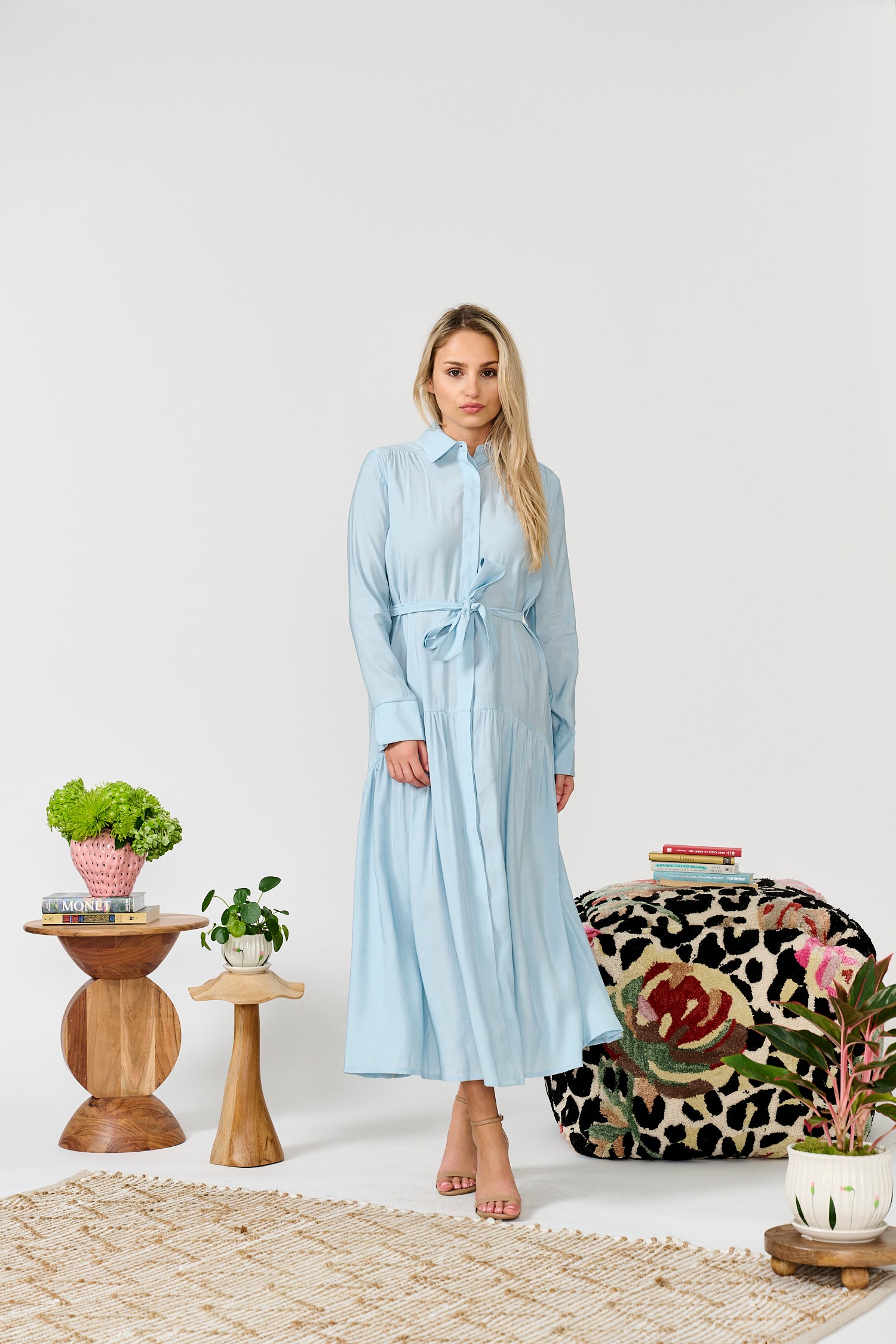 PAPER PARACHUTE DROP RUFFLE BUTTONDOWN DRESS