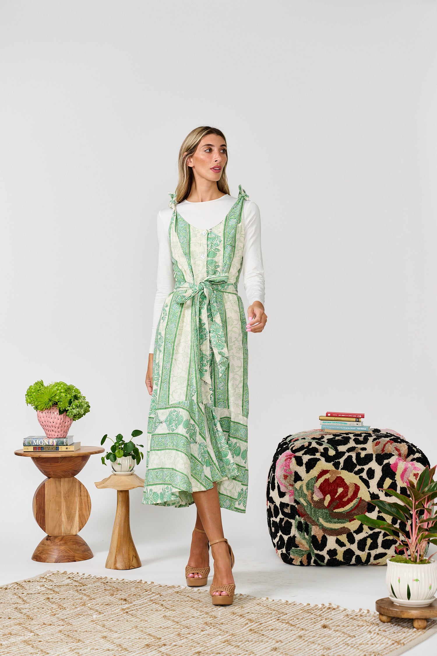 PAPER PARACHUTE STRIPED PRINTED DROP RUFFLE JUMPER