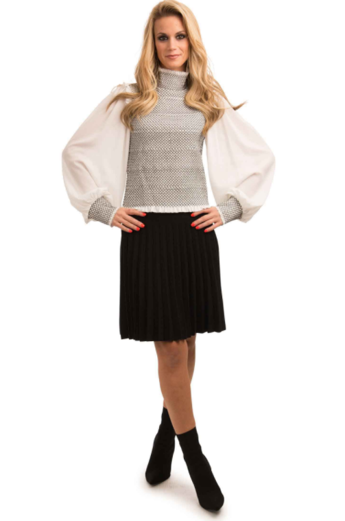PAPER PARACHUTE SMOCKED TOP W RUFFLE ON SHOULDERS