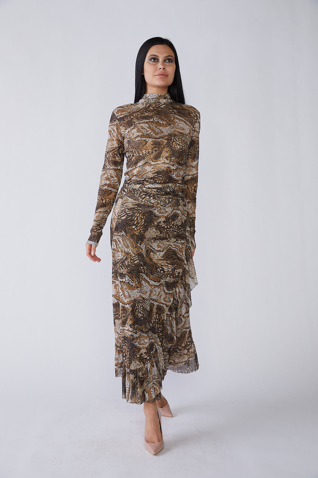 PAPER PARACHUTE PSYCHEDELIC MESH WRAP SKIRT W MATCHING TOP