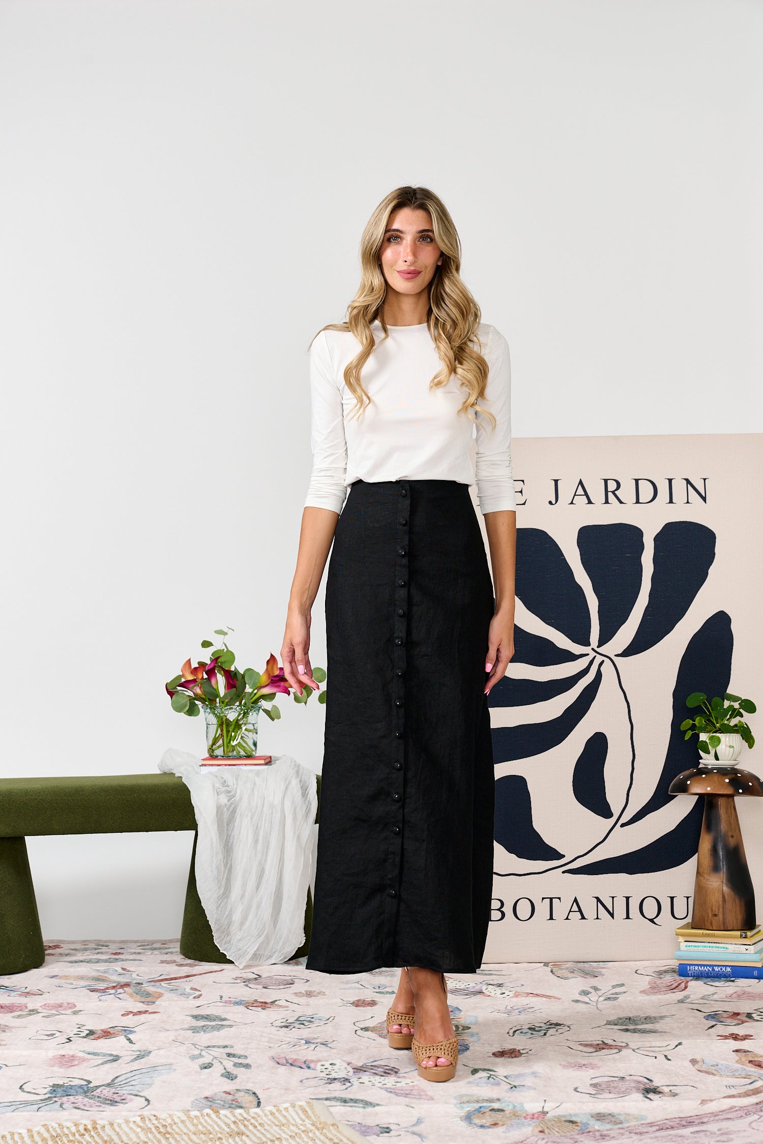 PASCAL LINEN BUTTONDOWN SKIRT