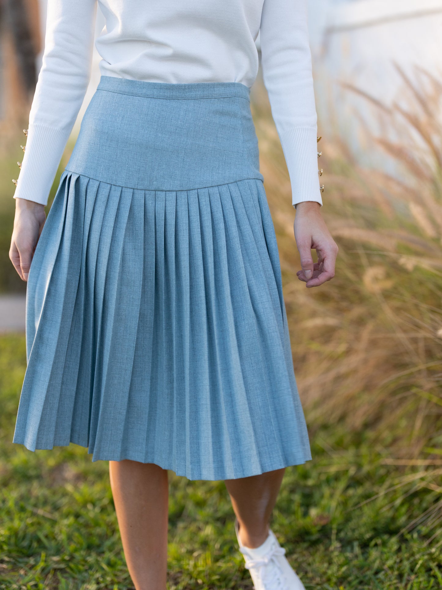 PROFILE PLEATED YOLK SKIRT