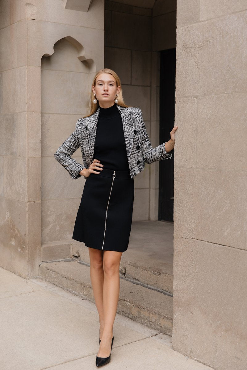APPARALEL ZIPPER KNIT SKIRT