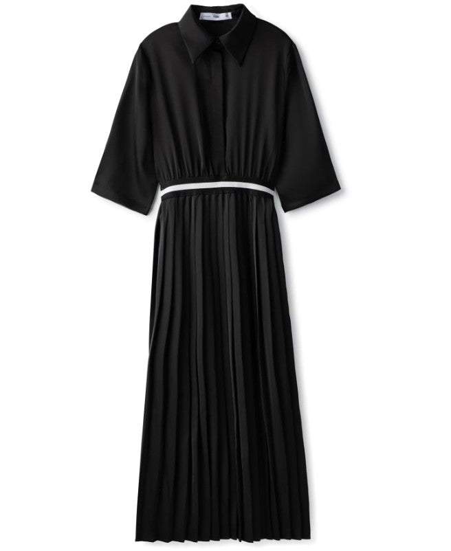 IN:05 SHORT SLEEVE PLEATED DRESS