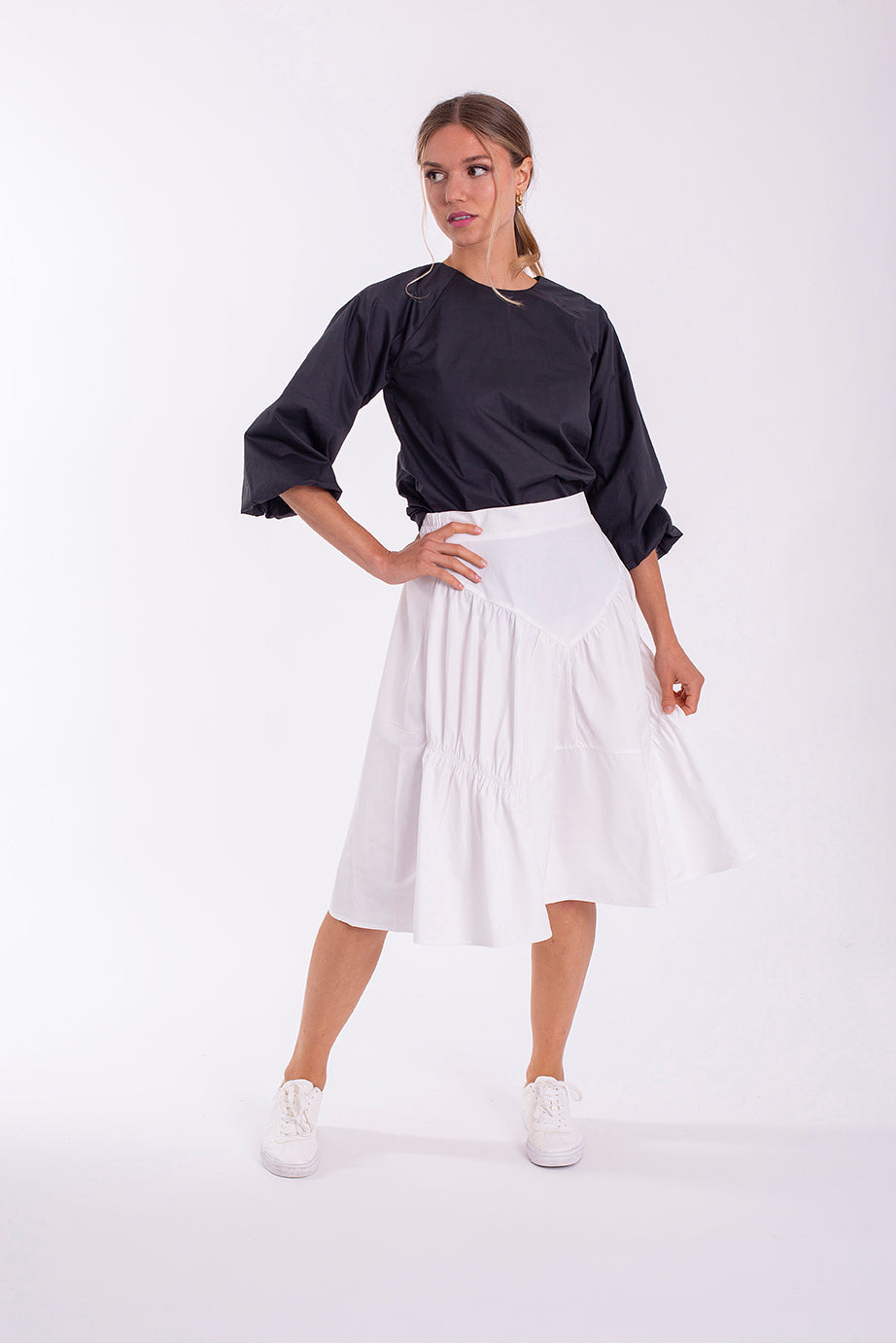 CONCEPT BUBBLE SLEEVE BLOUSE