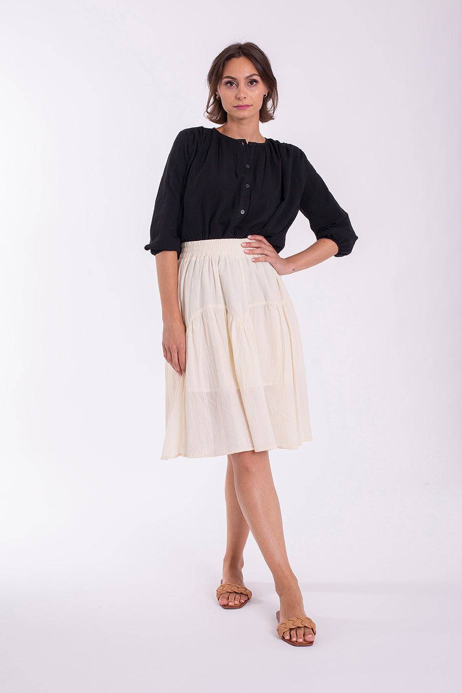 CONCEPT FLOWY BUTTON BLOUSE