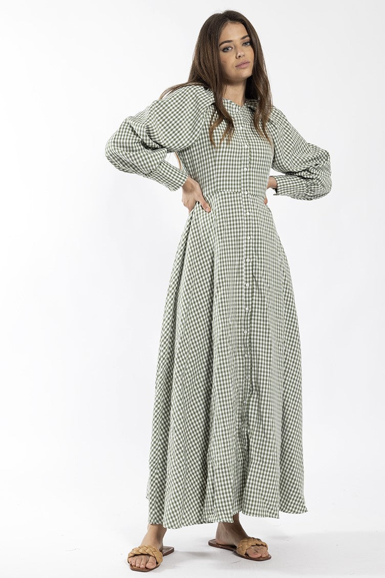 CONCEPT GINGHAM SHIRT DRESS
