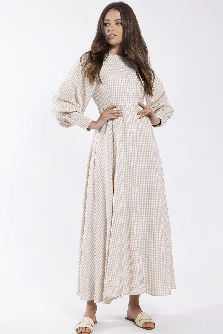 CONCEPT GINGHAM SHIRT DRESS