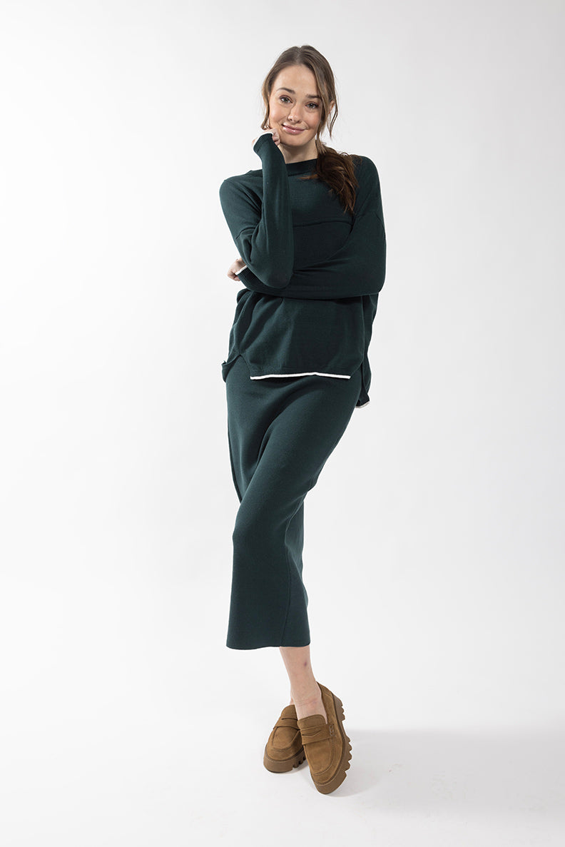 CONCEPT CONTRAST TRIM SWEATER