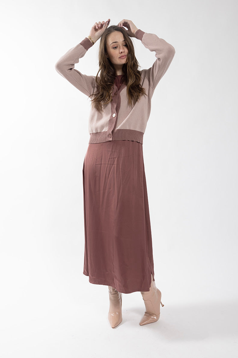 CONCEPT TONE ONE TONE TRIM CARDIGAN