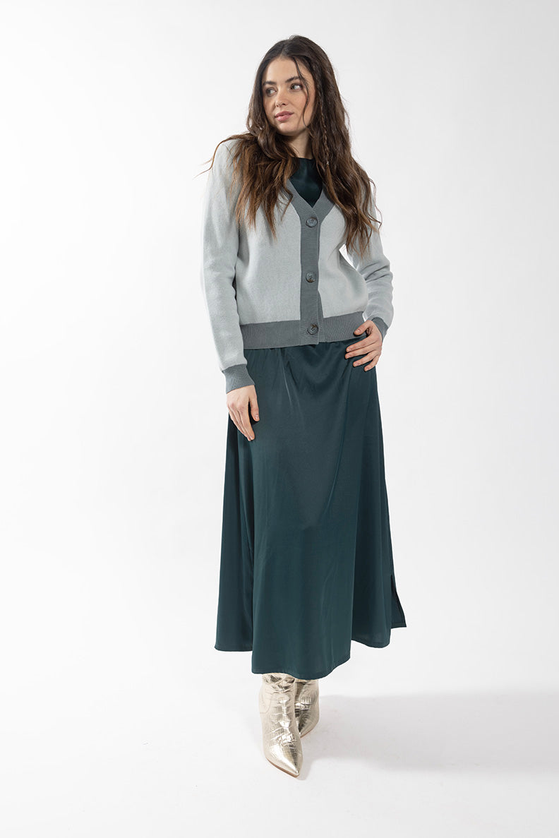 CONCEPT TONE ONE TONE TRIM CARDIGAN