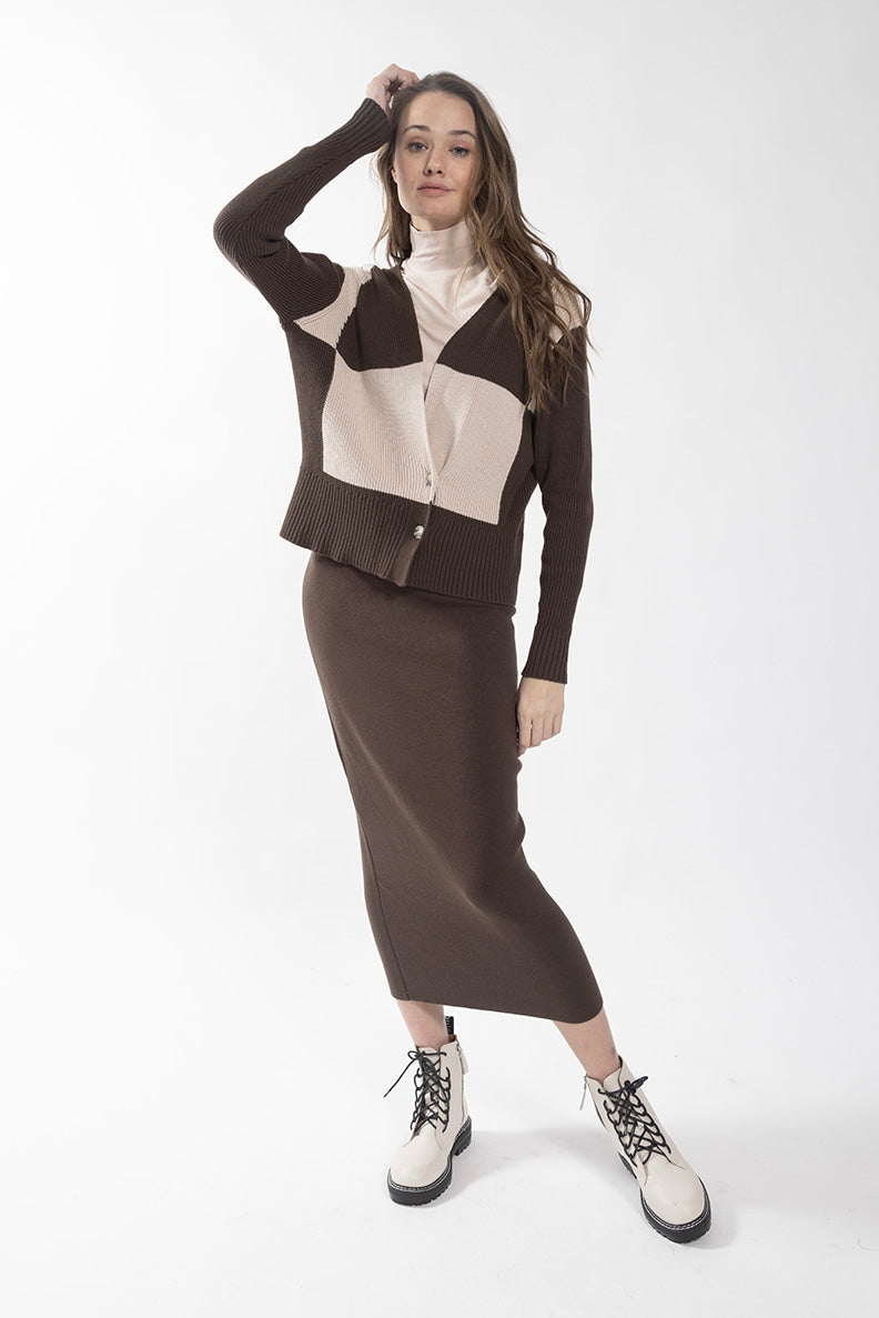 CONCEPT CHECKERBOARD CARDI