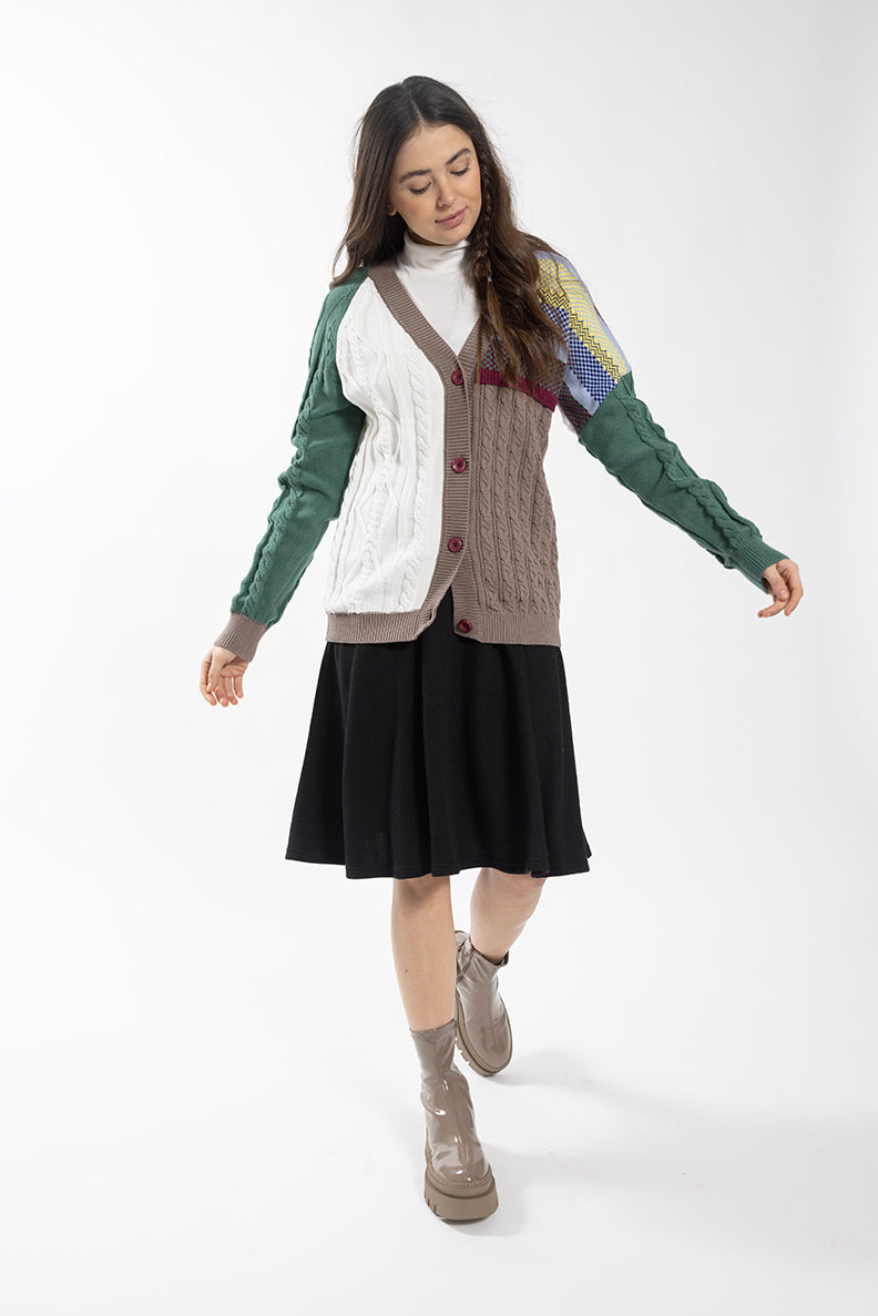 CONCEPT SHOULDER PATCH CABLE CARDI