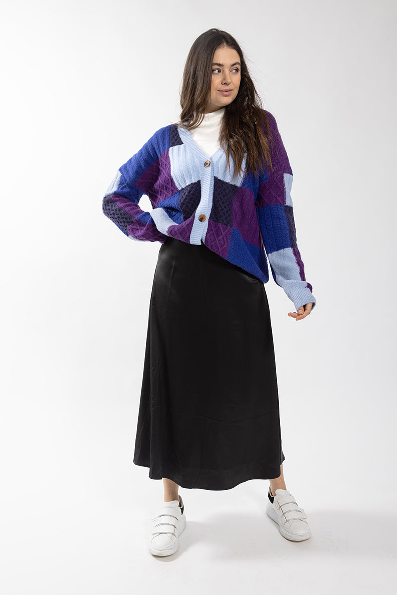 CONCEPT CABLE PATCHWORK CARDI