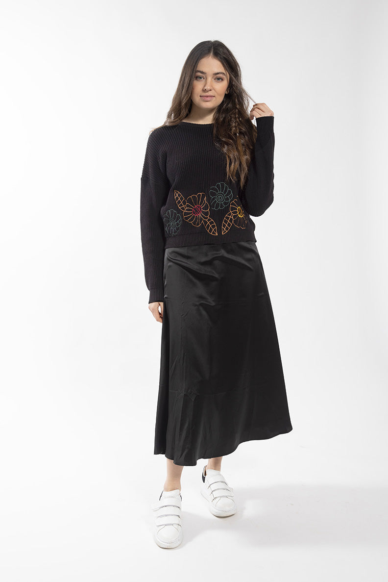 CONCEPT FLORAL EMBROIDERED SWEATER