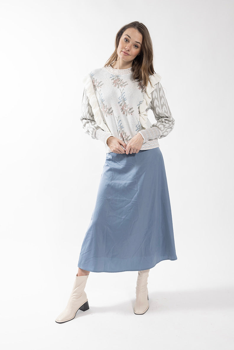 CONCEPT JAGUARD FLORAL SWEATER