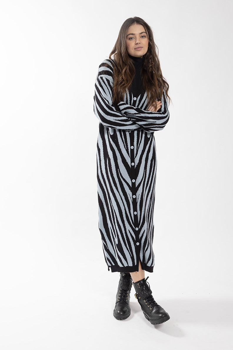 CONCEPT ANIMAL PRINT CARDI DRESS