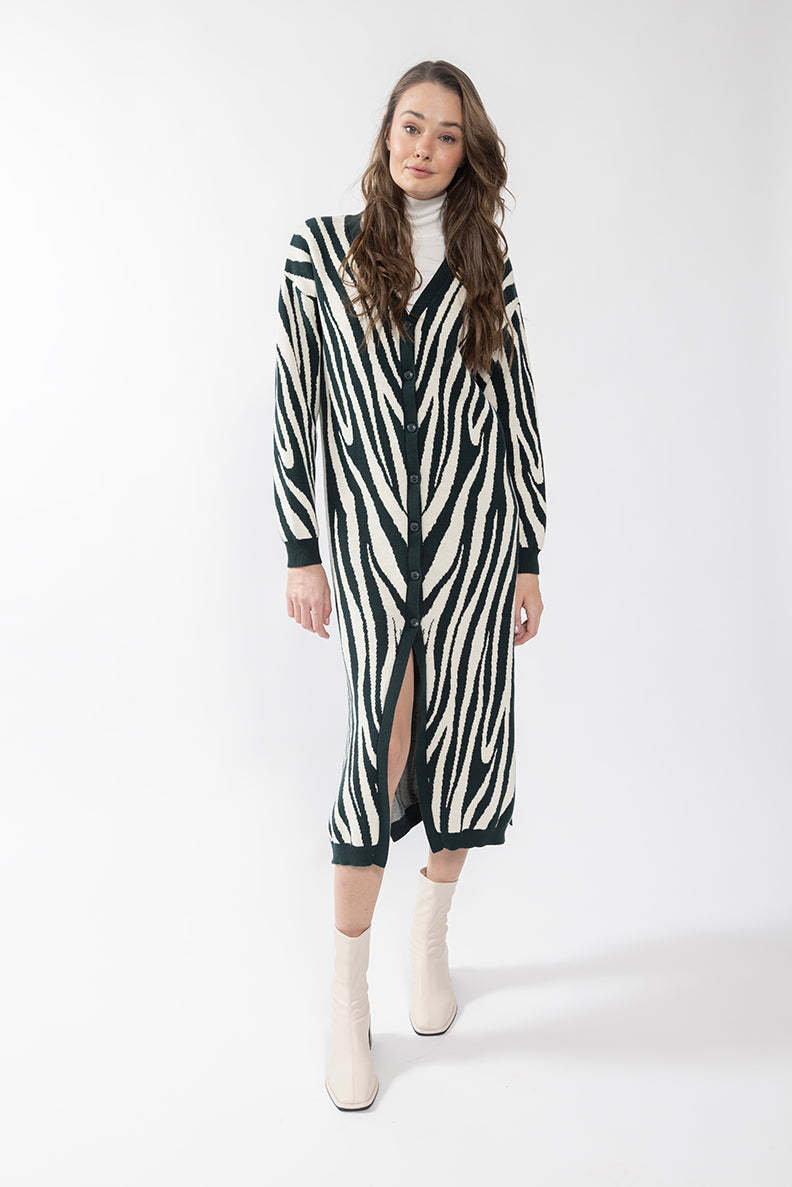 CONCEPT ANIMAL PRINT CARDI DRESS