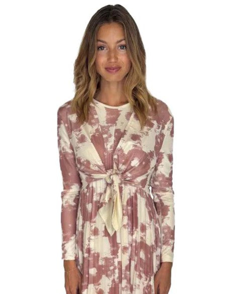 AVA LEA EVA PRINTED MESH JUMPER W MATCHING BOLERO