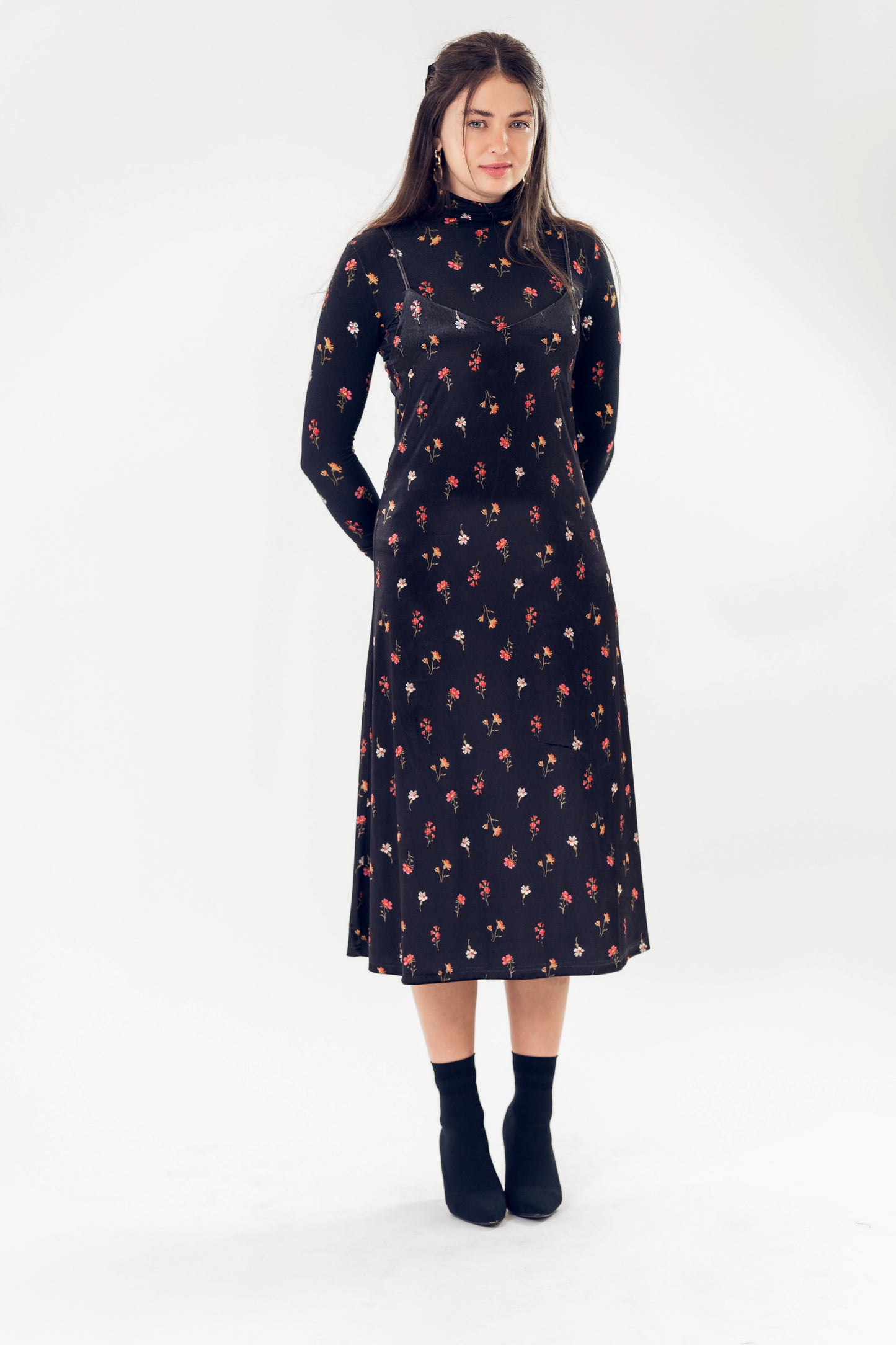 POPPY NEW YORK VELVET SLIP DRESS