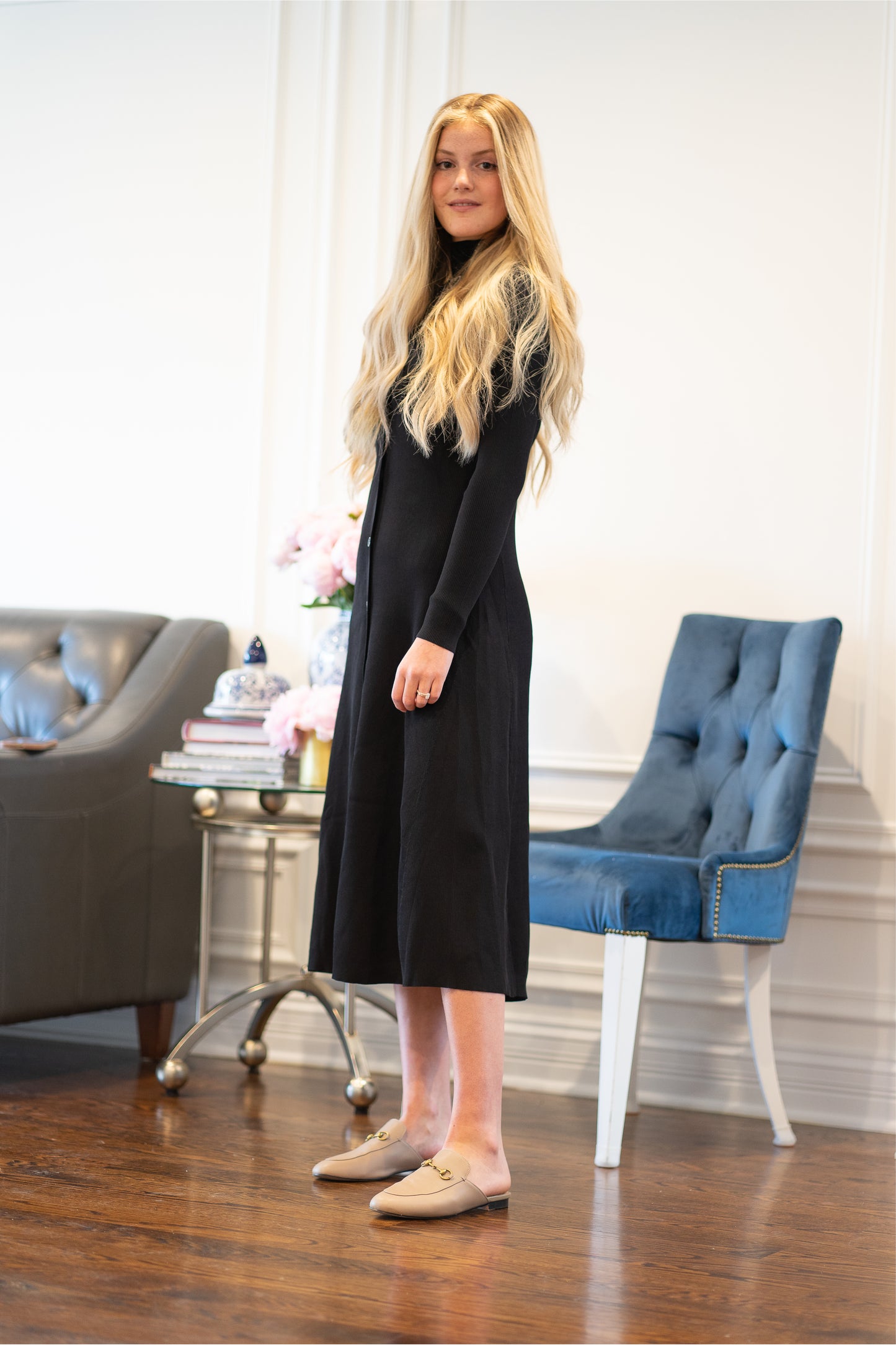 APPARALEL RIBBED CARDIGAN & MOCK NECK SET