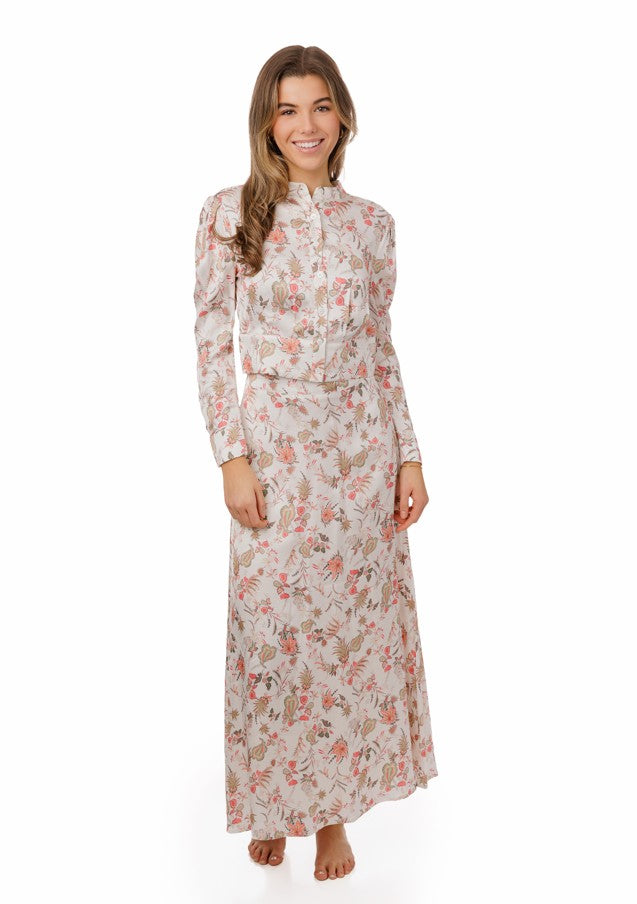 LINK + LUXE FLORAL ALINE ZIP SKIRT