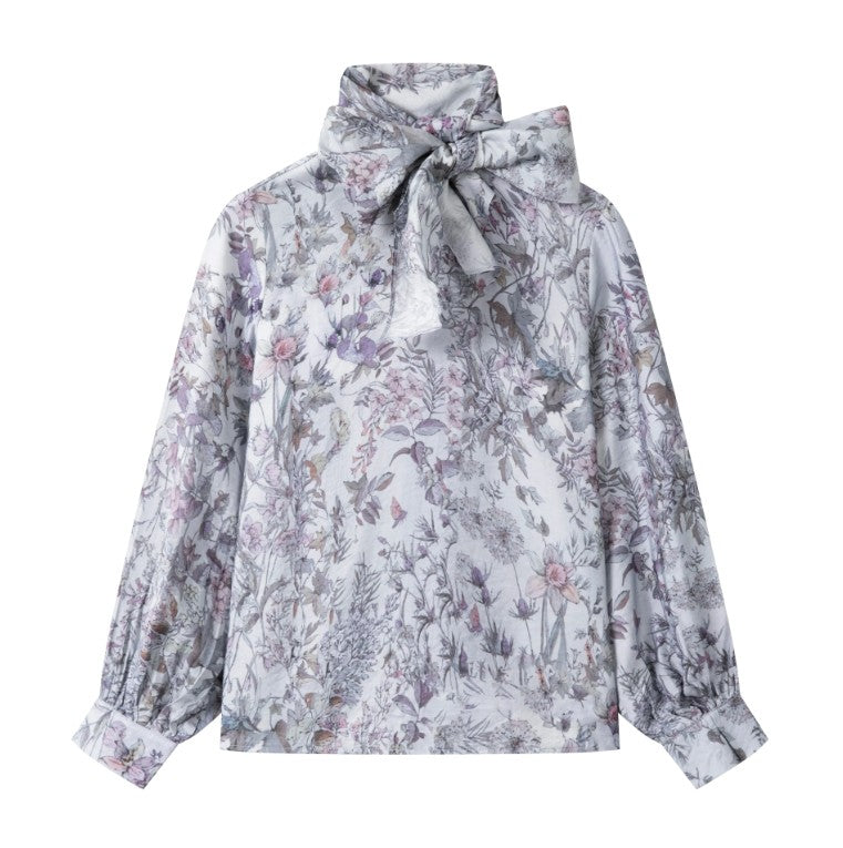 IN:05 FLORAL PRINT BLOUSE W TIE IN FRONT