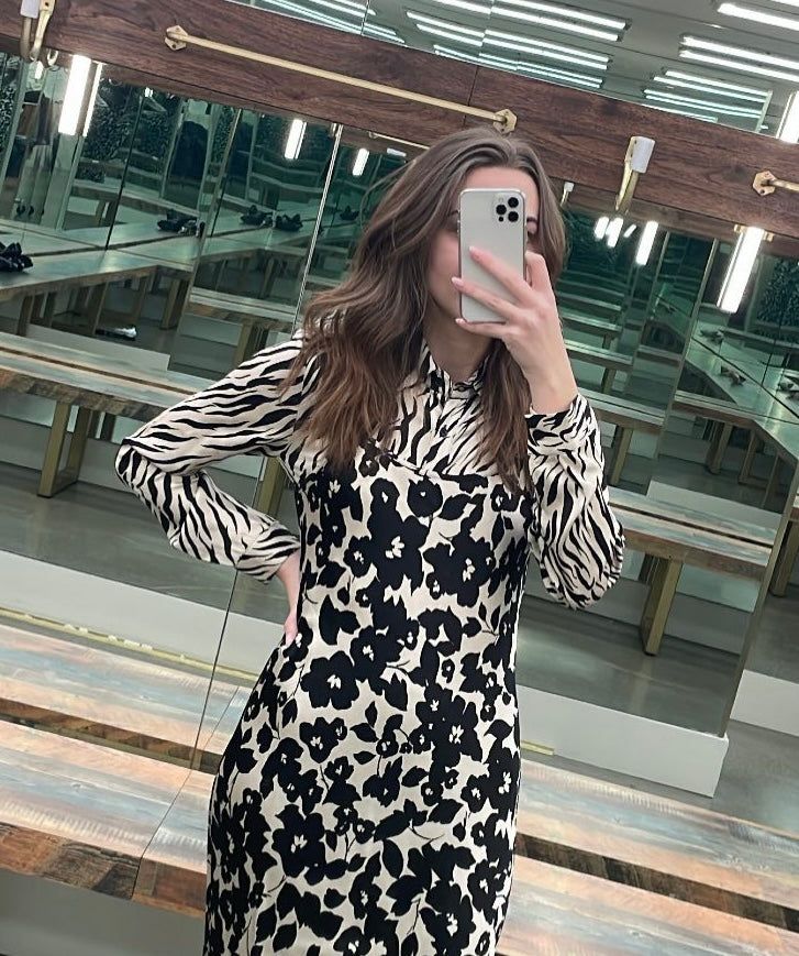 THIRD ZEBRA SILK BLOUSE