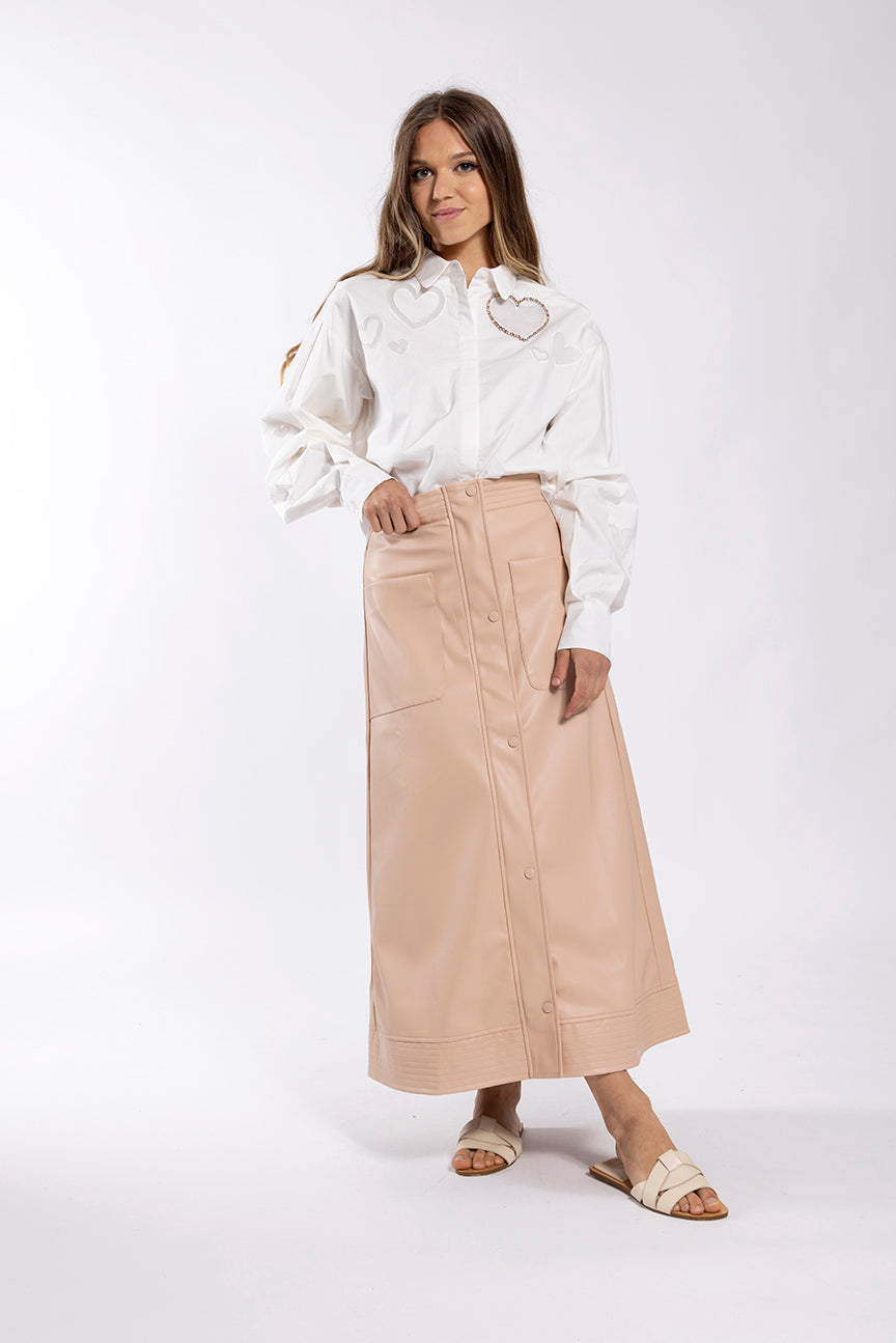LATITUDE FLORAL LINEN WRAP SKIRT