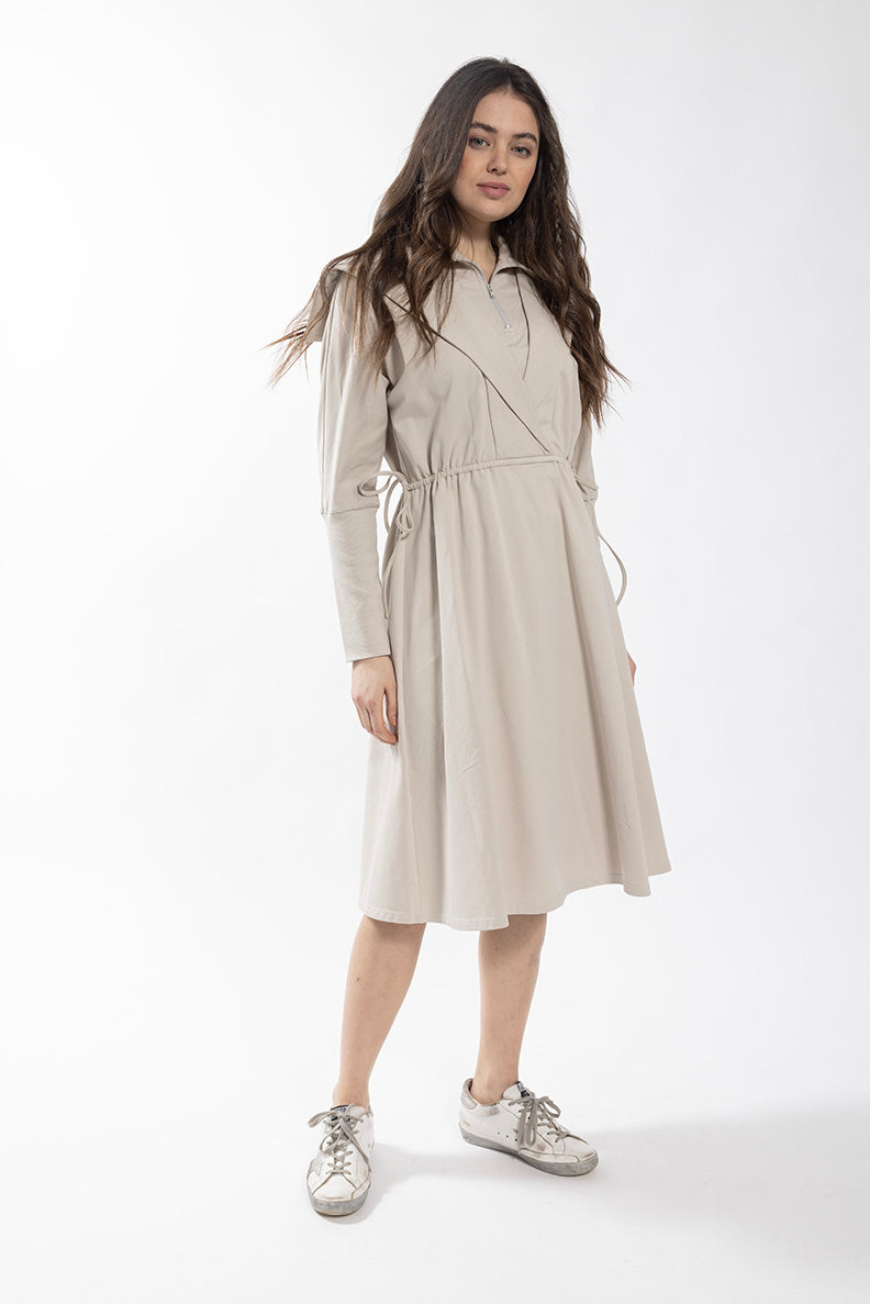 LATITUDE SAILOR COLLARED SWEARSHIRT DRESS