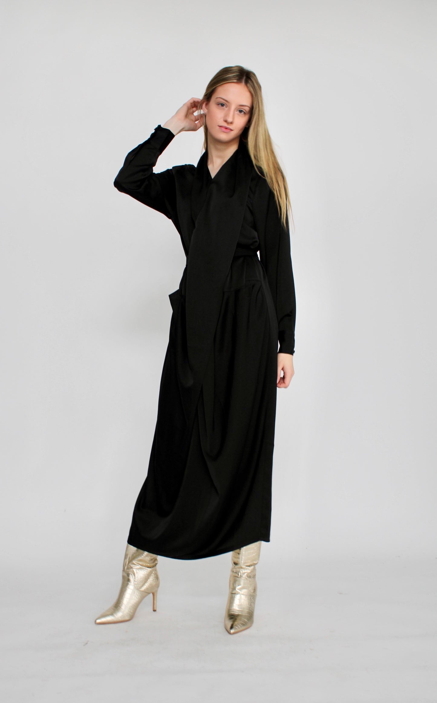 LATITUDE SILKY OVERSIZED MIDI DRESS