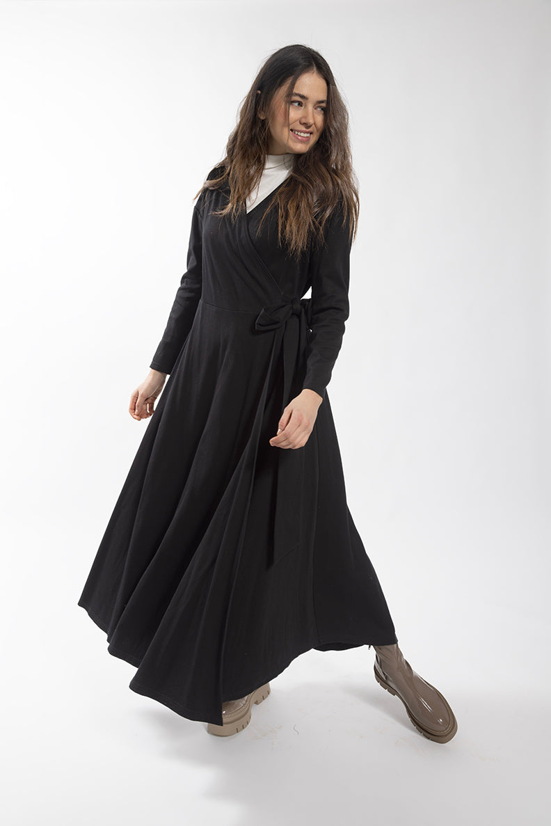 LATITUDE WRAP SWEATSHIRT DRESS
