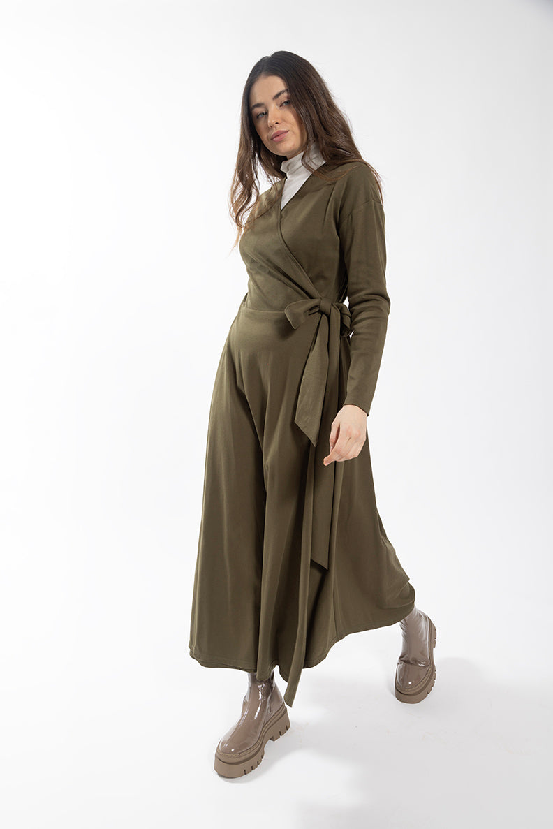 LATITUDE WRAP SWEATSHIRT DRESS