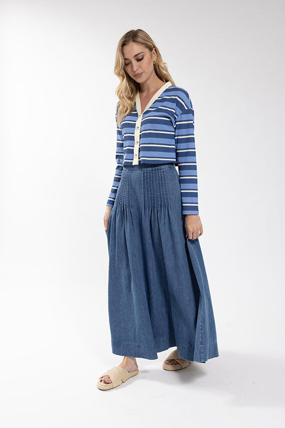LATITUDE Textured Striped Cardigan