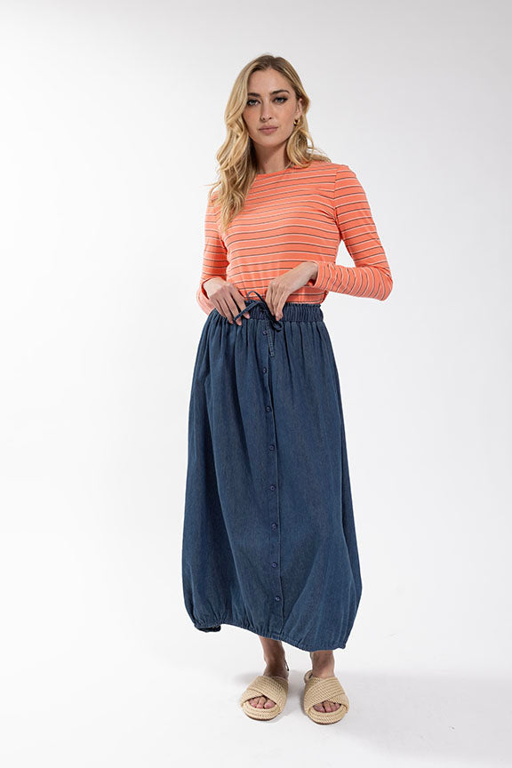 LATITUDE Drawstring Hem Skirt