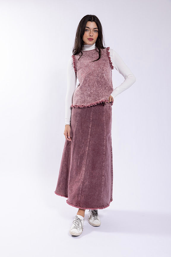 Latitude Frayed Edge Denim Skirt