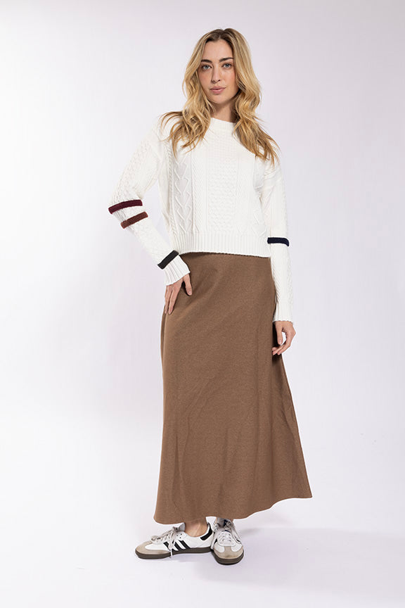 Latitude Stretch Chambray A-Line Skirt