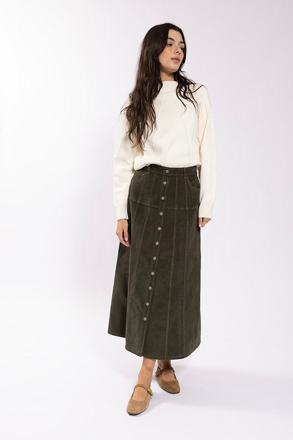 Latitude Buttondown Corduroy Skirt – Blew Boutique