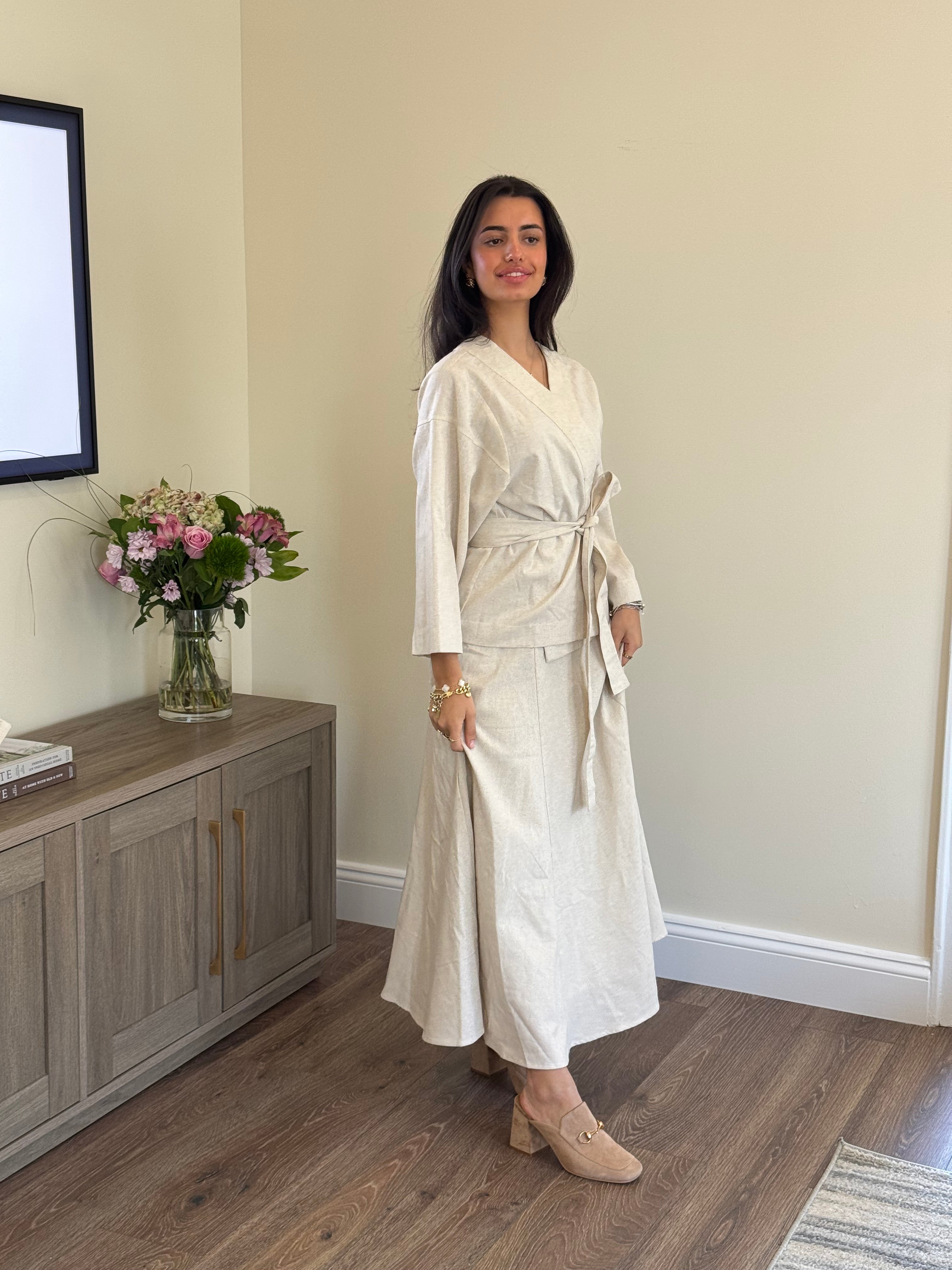 KUO Linen Kimono Top