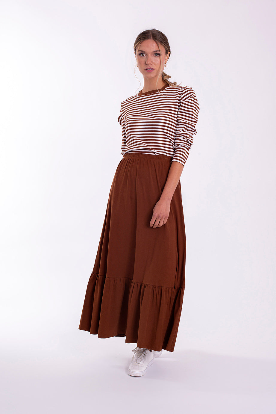 MONN RUFFLE BOTTOM MAXI SKIRT