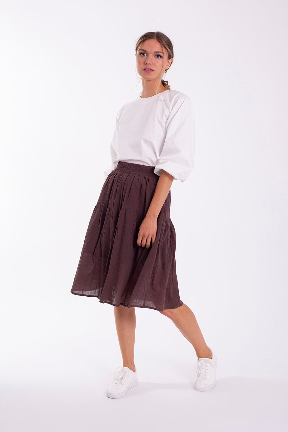 MONN ARCHED GAUZE SKIRT