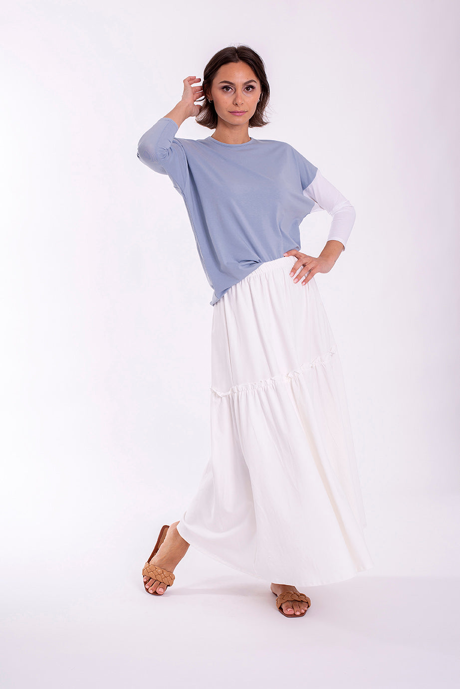 MONN CONTRAST SLEEVE DOLMAN TOP