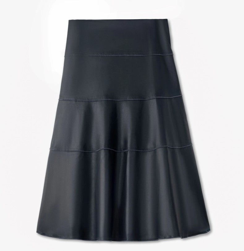 IN:05 TIERED LEATHER SKIRT