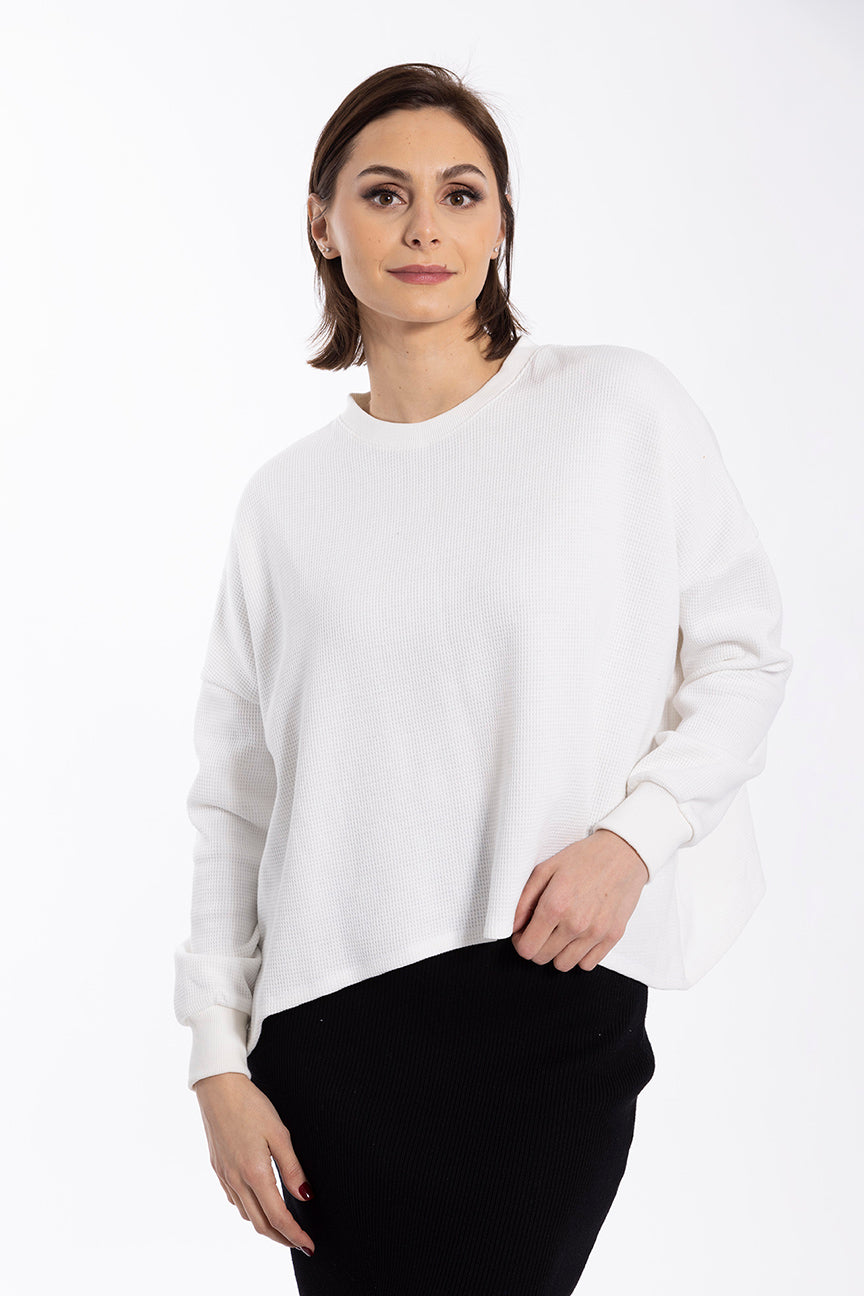 MONN WAFFLE OVERSIZED TOP