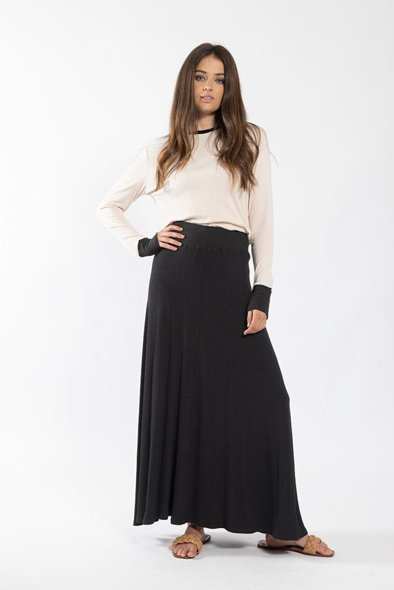 MONN RIBBED A-LINE SKIRT